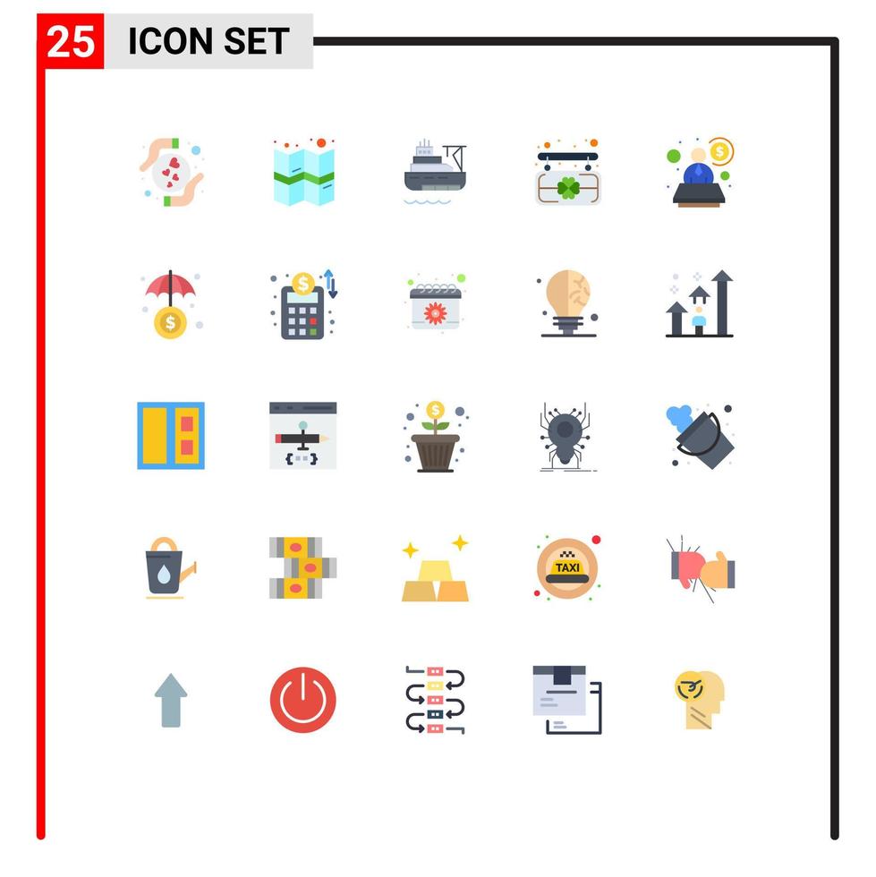 reeks van 25 modern ui pictogrammen symbolen tekens voor verzekering consultant boot account heilige bewerkbare vector ontwerp elementen
