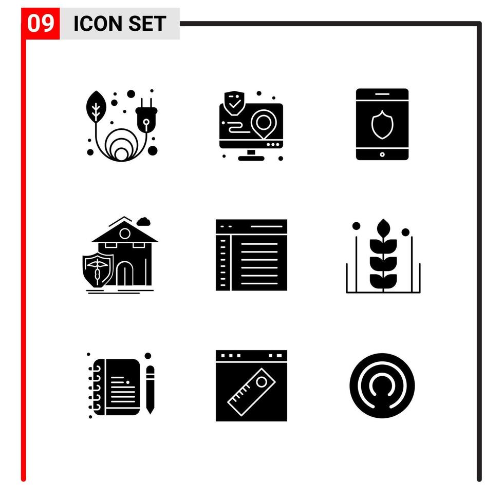 9 algemeen pictogrammen voor website ontwerp afdrukken en mobiel apps 9 glyph symbolen tekens geïsoleerd Aan wit achtergrond 9 icoon pak vector