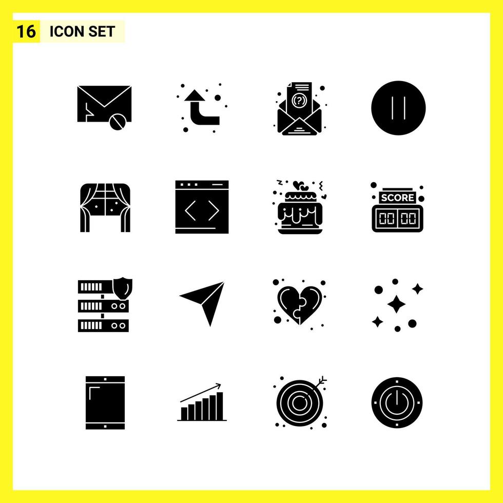 16 icoon reeks gemakkelijk solide symbolen glyph teken Aan wit achtergrond voor website ontwerp mobiel toepassingen en afdrukken media vector