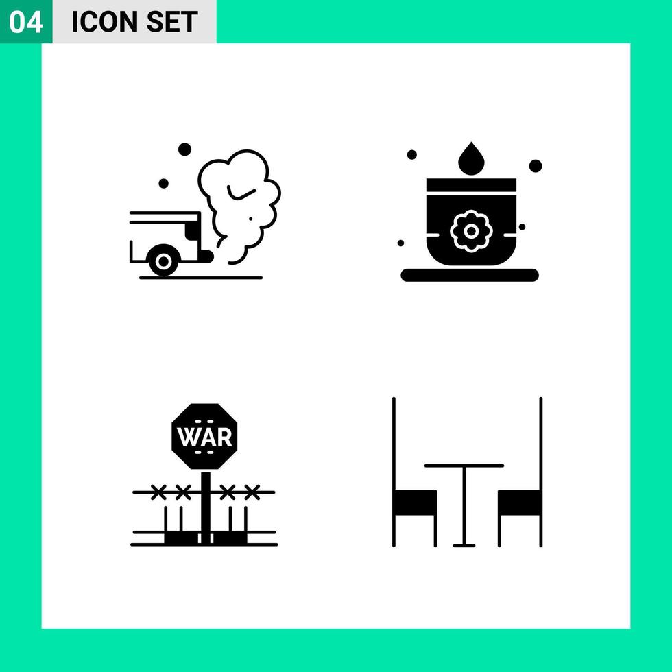 pak van 4 solide stijl icoon reeks glyph symbolen voor afdrukken creatief tekens geïsoleerd Aan wit achtergrond 4 icoon reeks vector