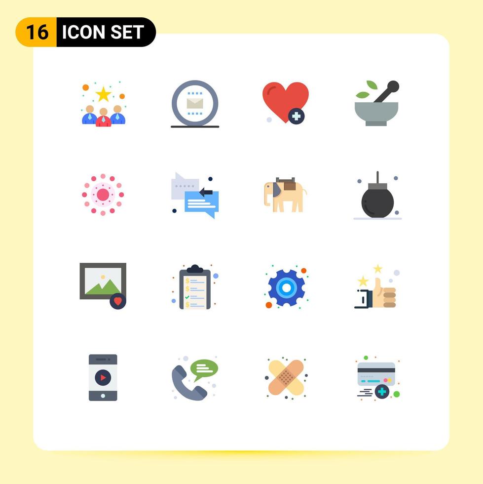 reeks van 16 modern ui pictogrammen symbolen tekens voor voorjaar soep werk geneeskunde ziekenhuis bewerkbare pak van creatief vector ontwerp elementen