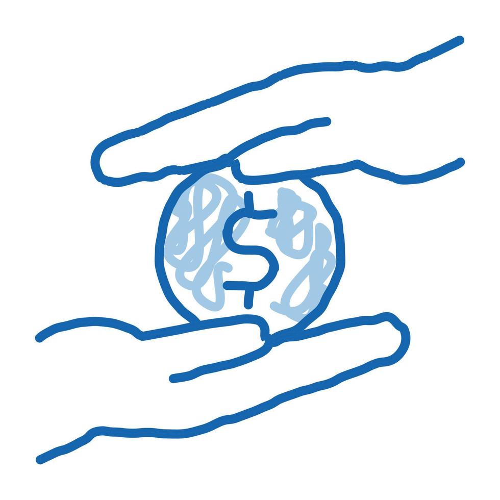 persoonlijk controle over- geld tekening icoon hand- getrokken illustratie vector
