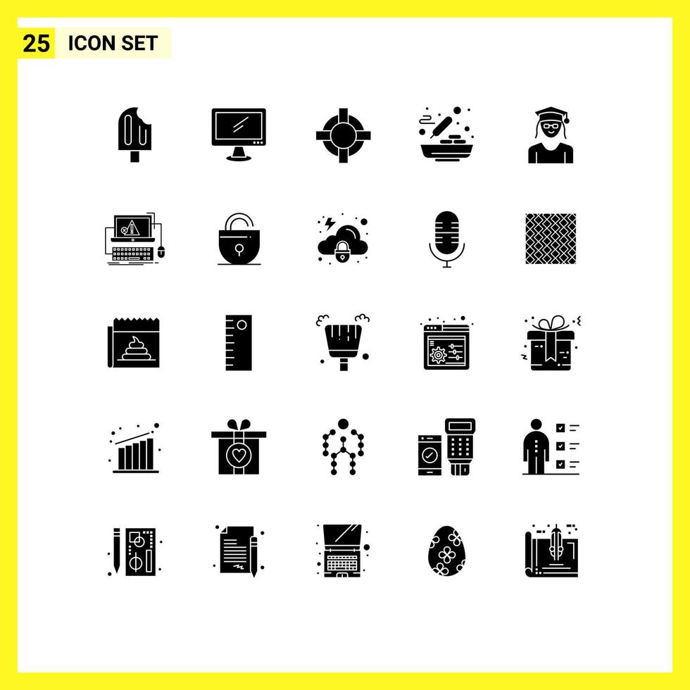 universeel icoon symbolen groep van 25 modern solide glyphs van pet voedsel imac Chinese voedsel ondersteuning bewerkbare vector ontwerp elementen
