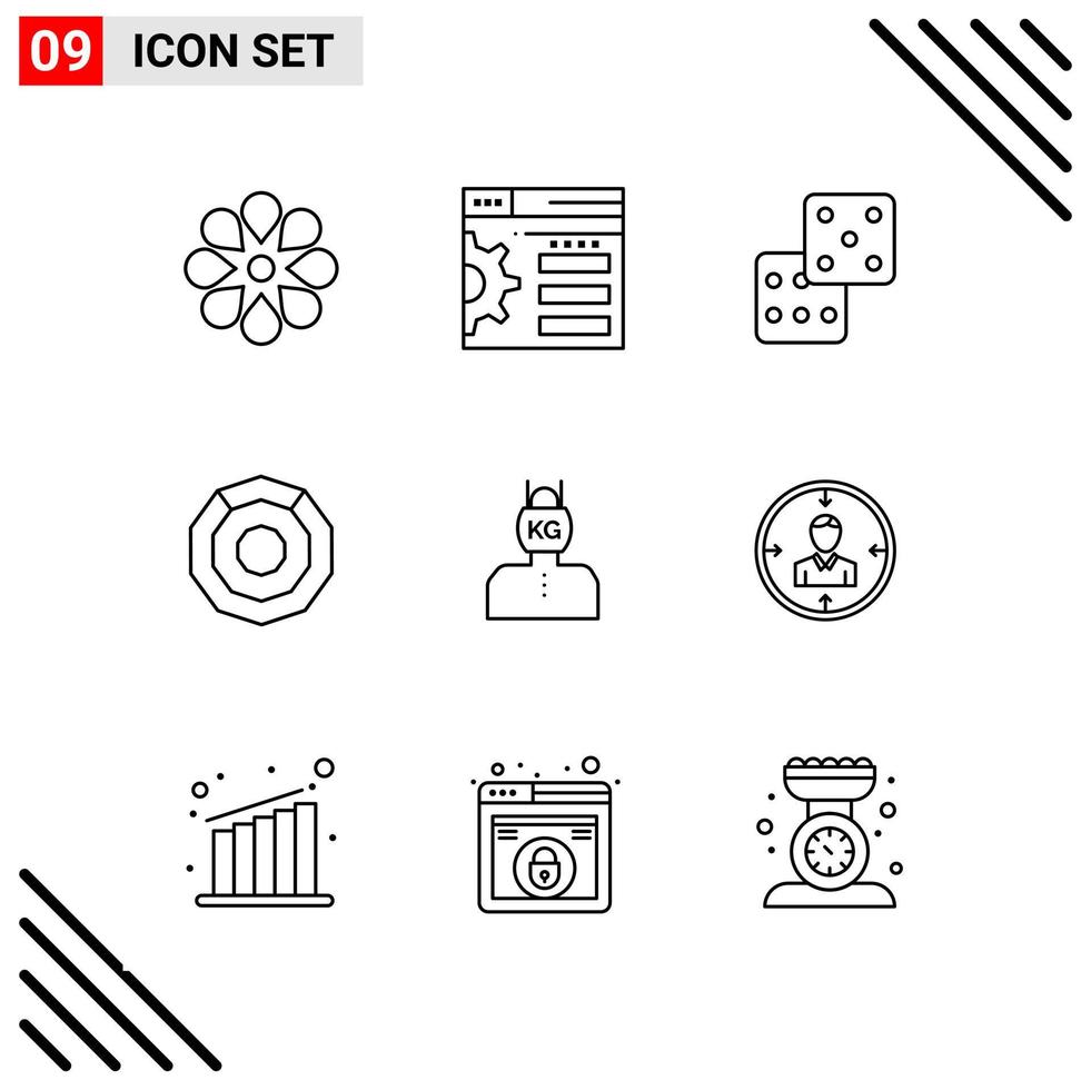 pixel perfect reeks van 9 lijn pictogrammen schets icoon reeks voor website ontwerpen en mobiel toepassingen koppel vector