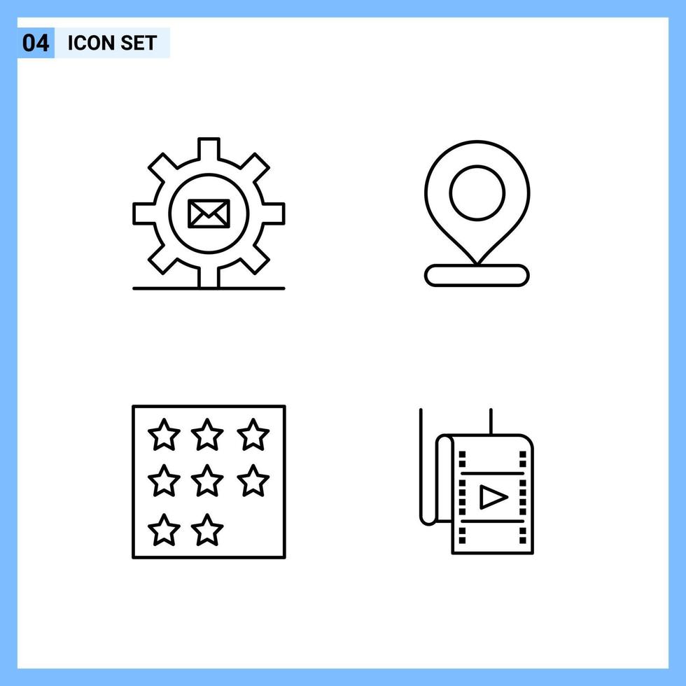 4 pictogrammen lijn stijl creatief schets symbolen zwart lijn icoon teken geïsoleerd Aan wit achtergrond vector