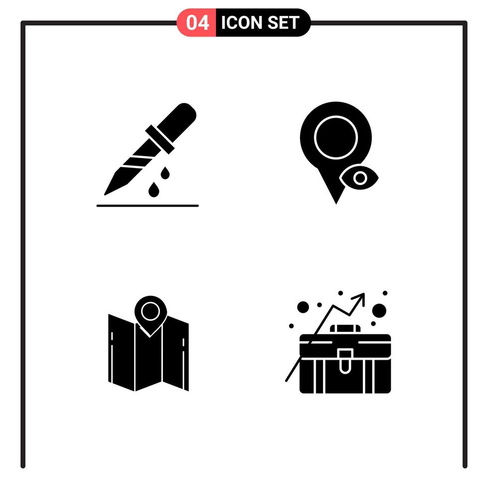 reeks van 4 solide stijl pictogrammen voor web en mobiel glyph symbolen voor afdrukken solide icoon tekens geïsoleerd Aan wit achtergrond 4 icoon reeks vector