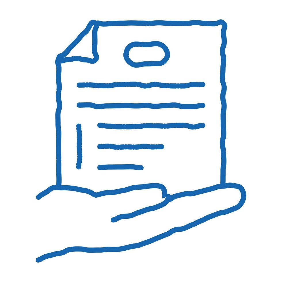 document in hand- tekening icoon hand- getrokken illustratie vector