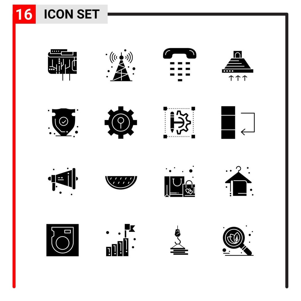 16 algemeen pictogrammen voor website ontwerp afdrukken en mobiel apps 16 glyph symbolen tekens geïsoleerd Aan wit achtergrond 16 icoon pak vector