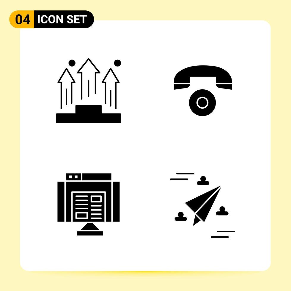 4 creatief pictogrammen voor modern website ontwerp en snel reagerend mobiel apps 4 glyph symbolen tekens Aan wit achtergrond 4 icoon pak vector