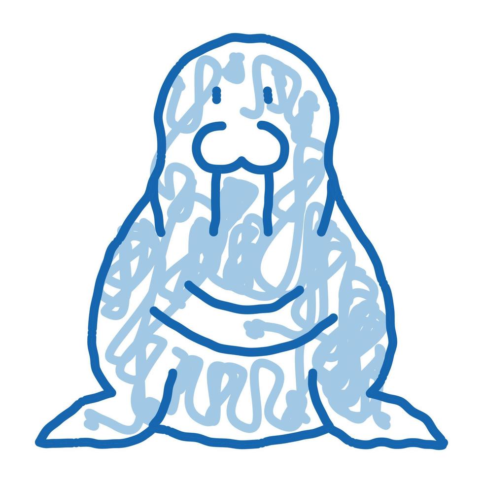 walrus dier tekening icoon hand- getrokken illustratie vector