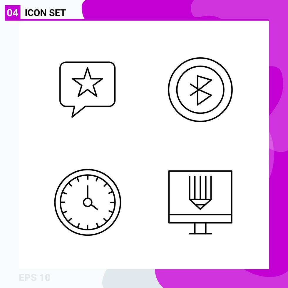 lijn icoon reeks pak van 4 schets pictogrammen geïsoleerd Aan wit achtergrond voor web afdrukken en mobiel vector
