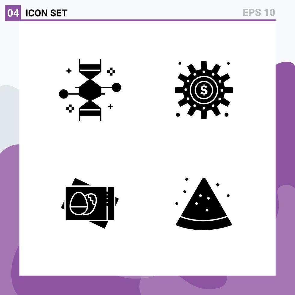 voorraad vector icoon pak van 4 lijn tekens en symbolen voor chromosoom werk genetisch wijziging maken ei bewerkbare vector ontwerp elementen