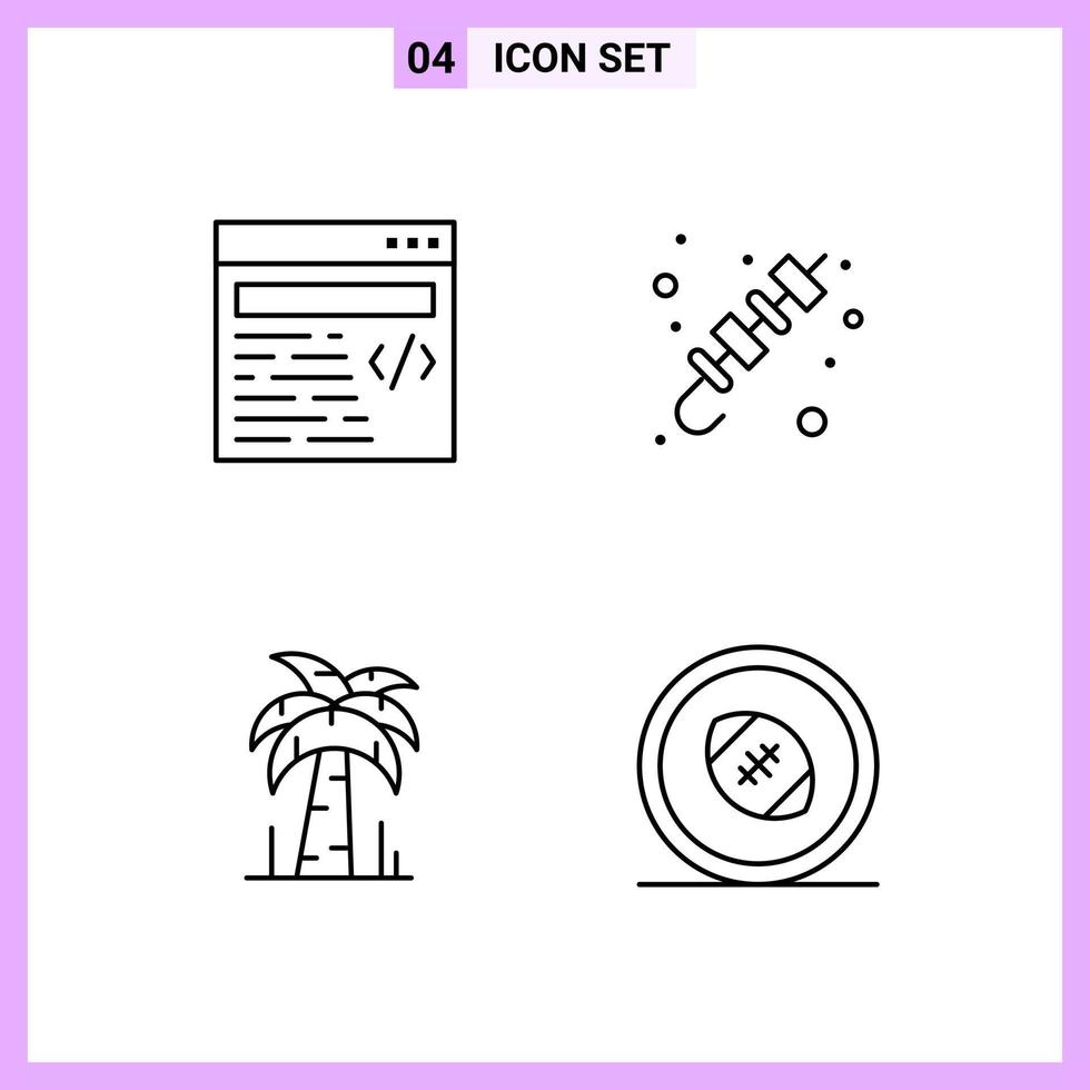 4 pictogrammen in lijn stijl schets symbolen Aan wit achtergrond creatief vector tekens voor web mobiel en afdrukken