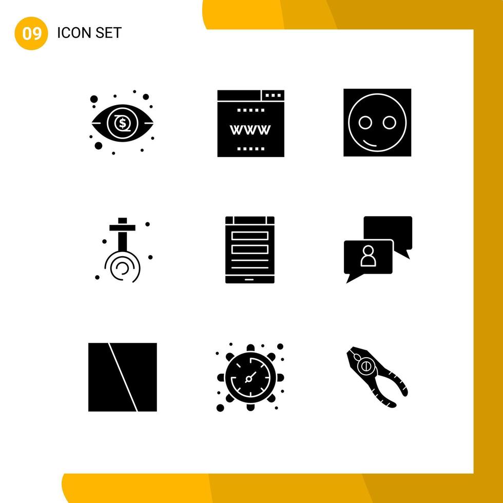 pictogram reeks van 9 gemakkelijk solide glyphs van internet Pasen elektrisch kruis viering bewerkbare vector ontwerp elementen