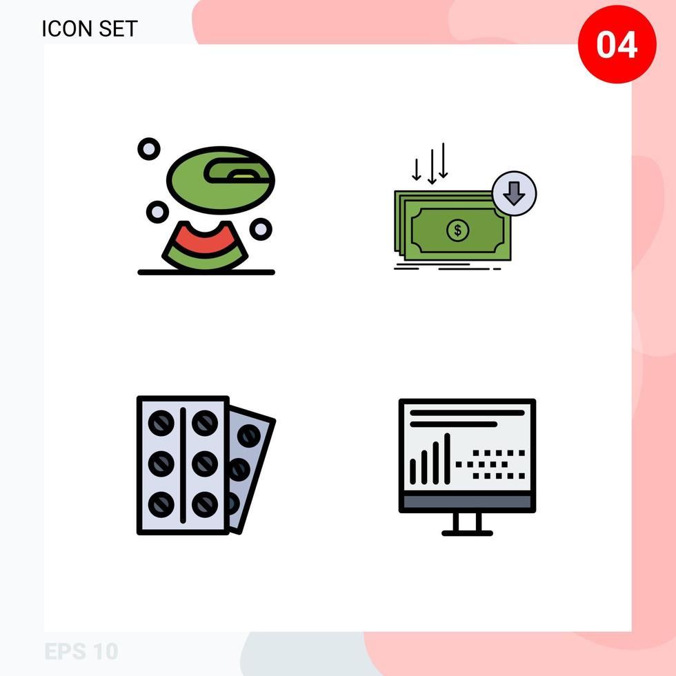 voorraad vector icoon pak van 4 lijn tekens en symbolen voor meloen medisch bedrijf kosten geduldig bewerkbare vector ontwerp elementen
