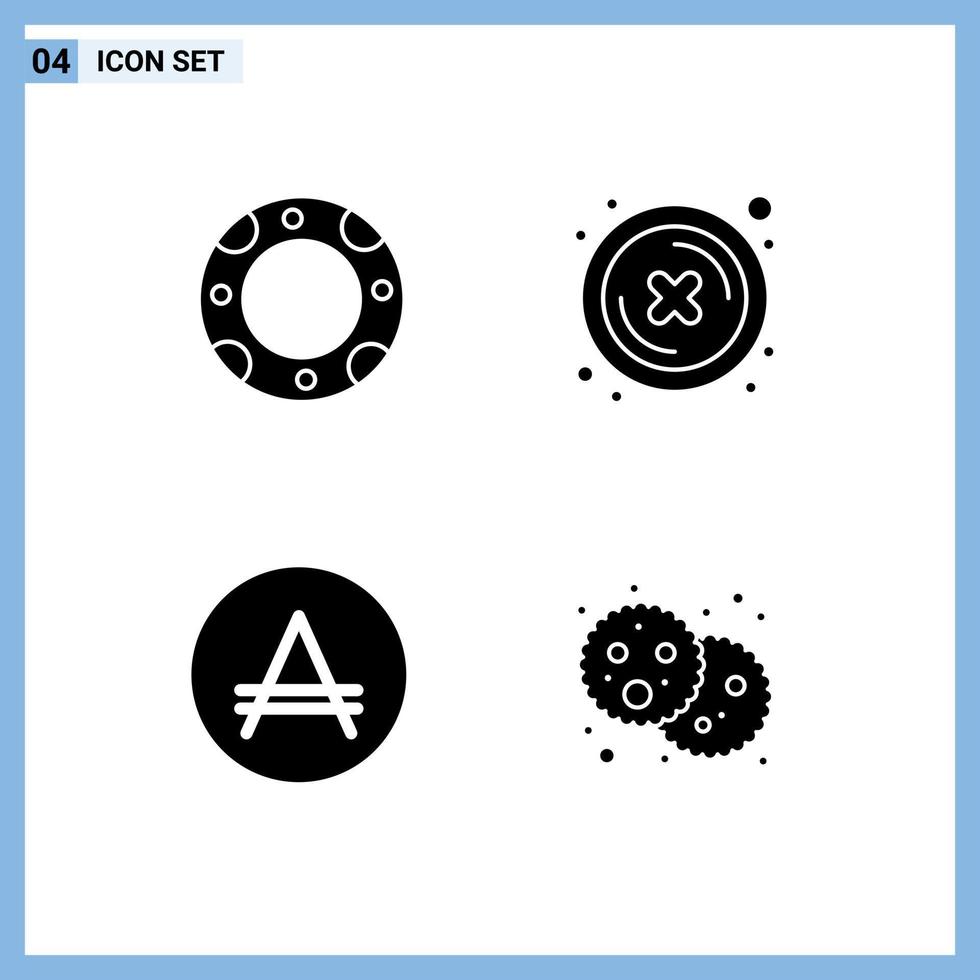 4 creatief pictogrammen modern tekens en symbolen van verzekering austral dichtbij knop brood bewerkbare vector ontwerp elementen