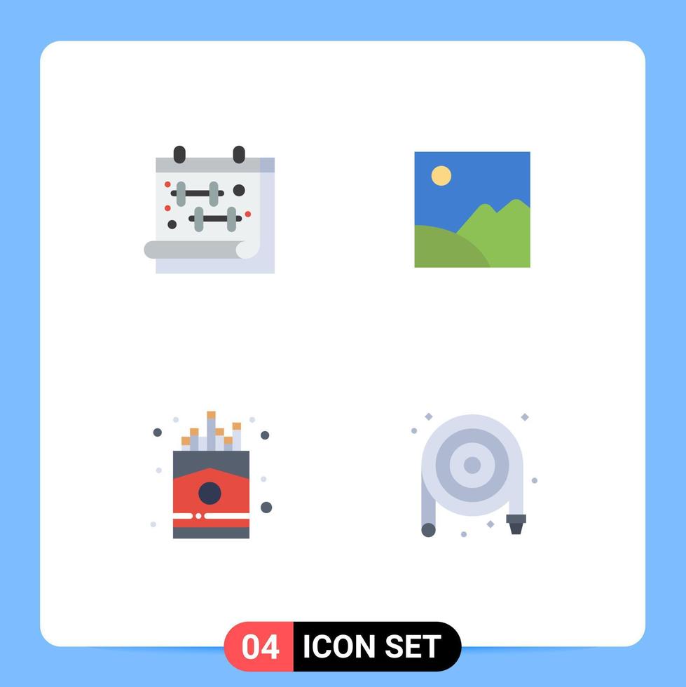 vlak icoon pak van 4 universeel symbolen van kalender snel domoor afbeelding Frans bewerkbare vector ontwerp elementen
