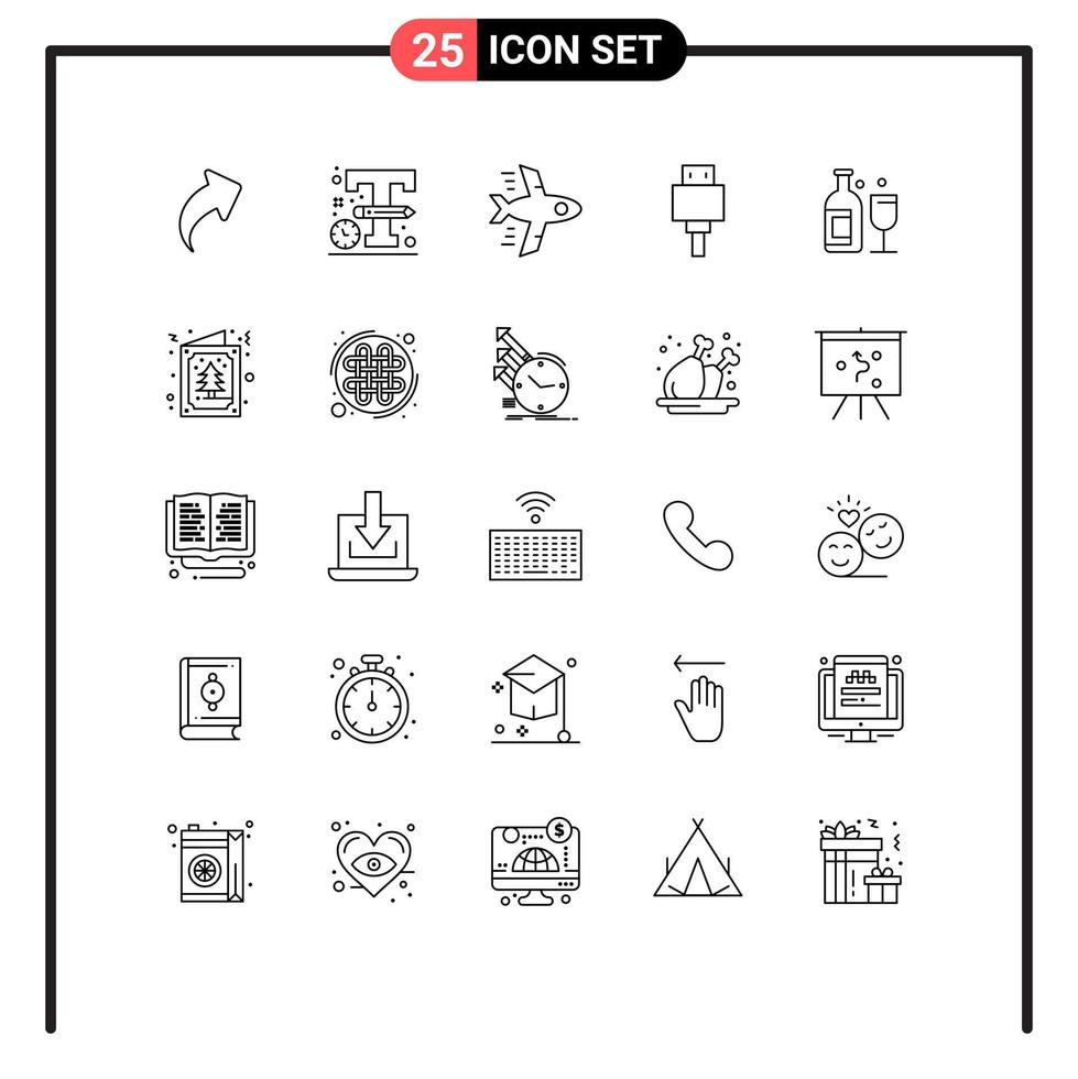 voorraad vector icoon pak van 25 lijn tekens en symbolen voor whisky bar vliegend alcohol opslagruimte bewerkbare vector ontwerp elementen