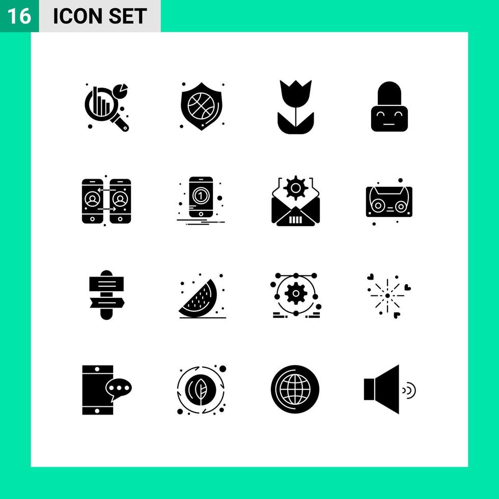 16 creatief pictogrammen modern tekens en symbolen van mobiel telefoon telefoontje doorsturen bloem ouderlijk slot bewerkbare vector ontwerp elementen