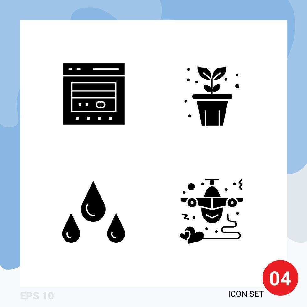 modern reeks van solide glyphs pictogram van kaart druppels ecommerce pot nat bewerkbare vector ontwerp elementen