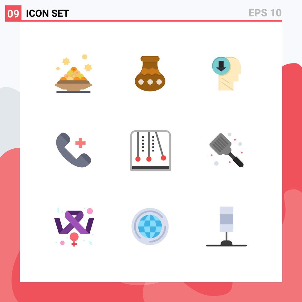 9 vlak kleur concept voor websites mobiel en apps ziekenhuis telefoontje pongal naar beneden menselijk bewerkbare vector ontwerp elementen