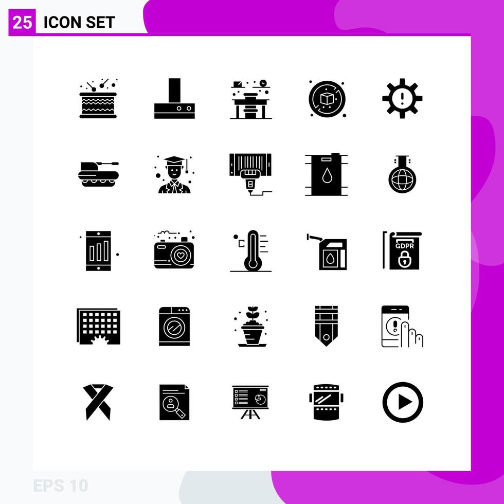 25 universeel solide glyph tekens symbolen van risico beheer onderwijs menselijk doos bewerkbare vector ontwerp elementen