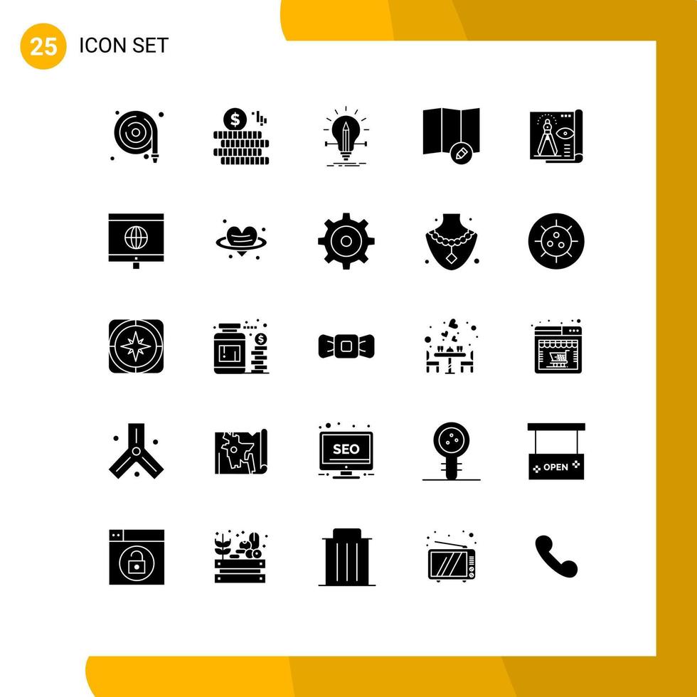 reeks van 25 modern ui pictogrammen symbolen tekens voor papier document creatief ontwerp Bewerk bewerkbare vector ontwerp elementen