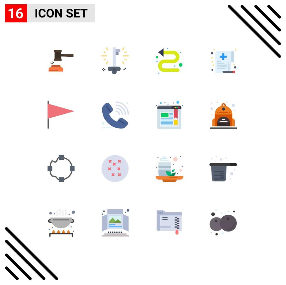 universeel icoon symbolen groep van 16 modern vlak kleuren van Gezondheid links bedrijf indicator pijlen bewerkbare pak van creatief vector ontwerp elementen