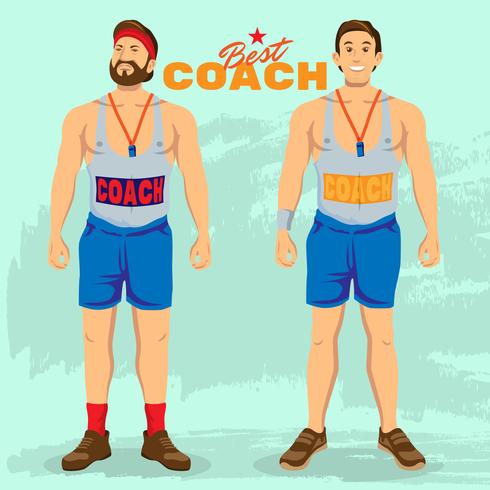 Beste sportcoach in staande positie illustratie vector