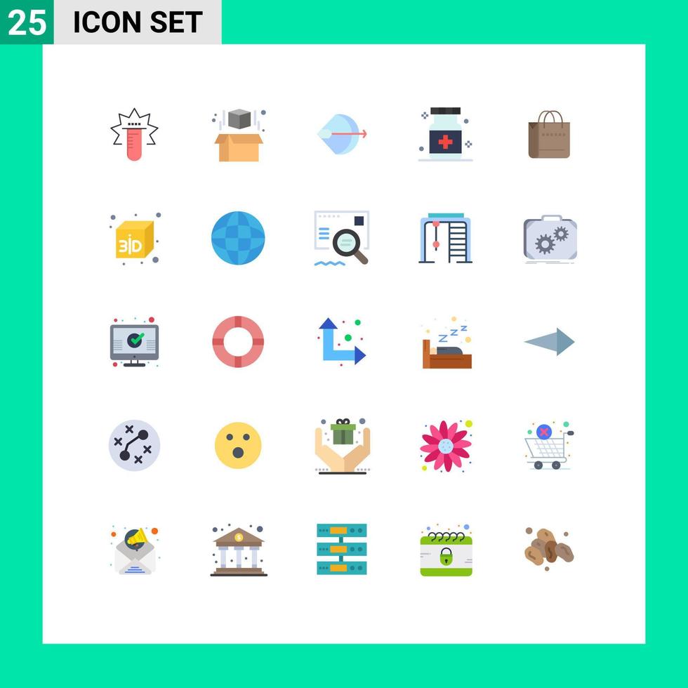 reeks van 25 modern ui pictogrammen symbolen tekens voor zak medisch boogschieten ziekenhuis zorg bewerkbare vector ontwerp elementen