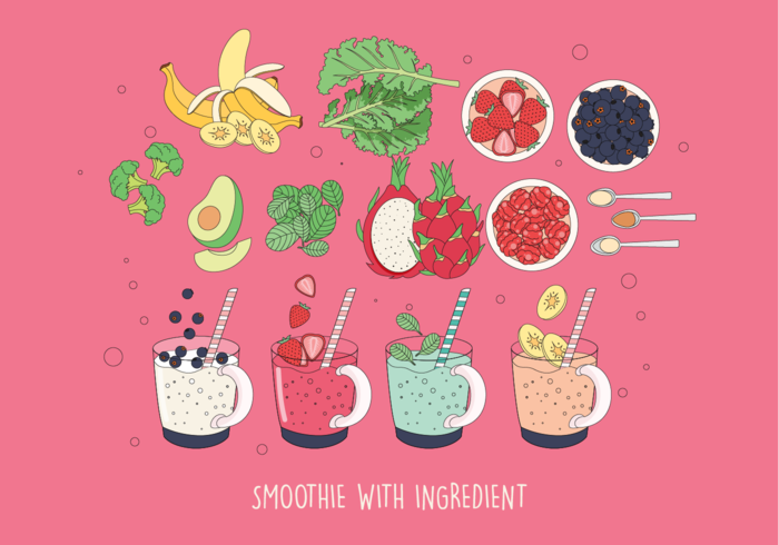 Smoothie en ingrediënt Vector Vol 2