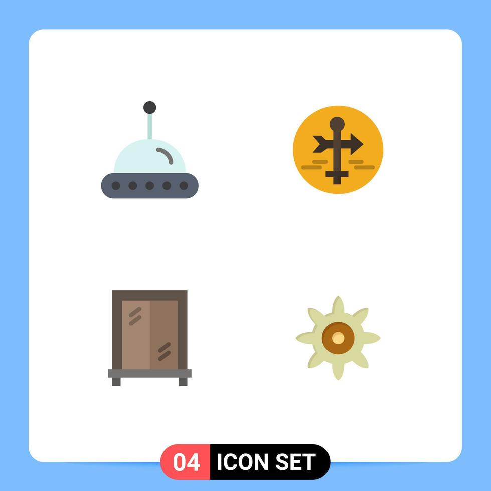 universeel icoon symbolen groep van 4 modern vlak pictogrammen van wetenschap venster bord kaart wijzer uitrusting bewerkbare vector ontwerp elementen