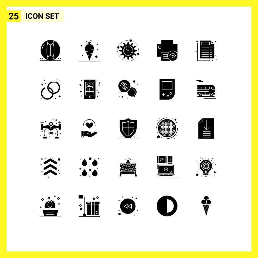 25 universeel solide glyph tekens symbolen van hardware apparaten vitamine computers produktiviteit bewerkbare vector ontwerp elementen