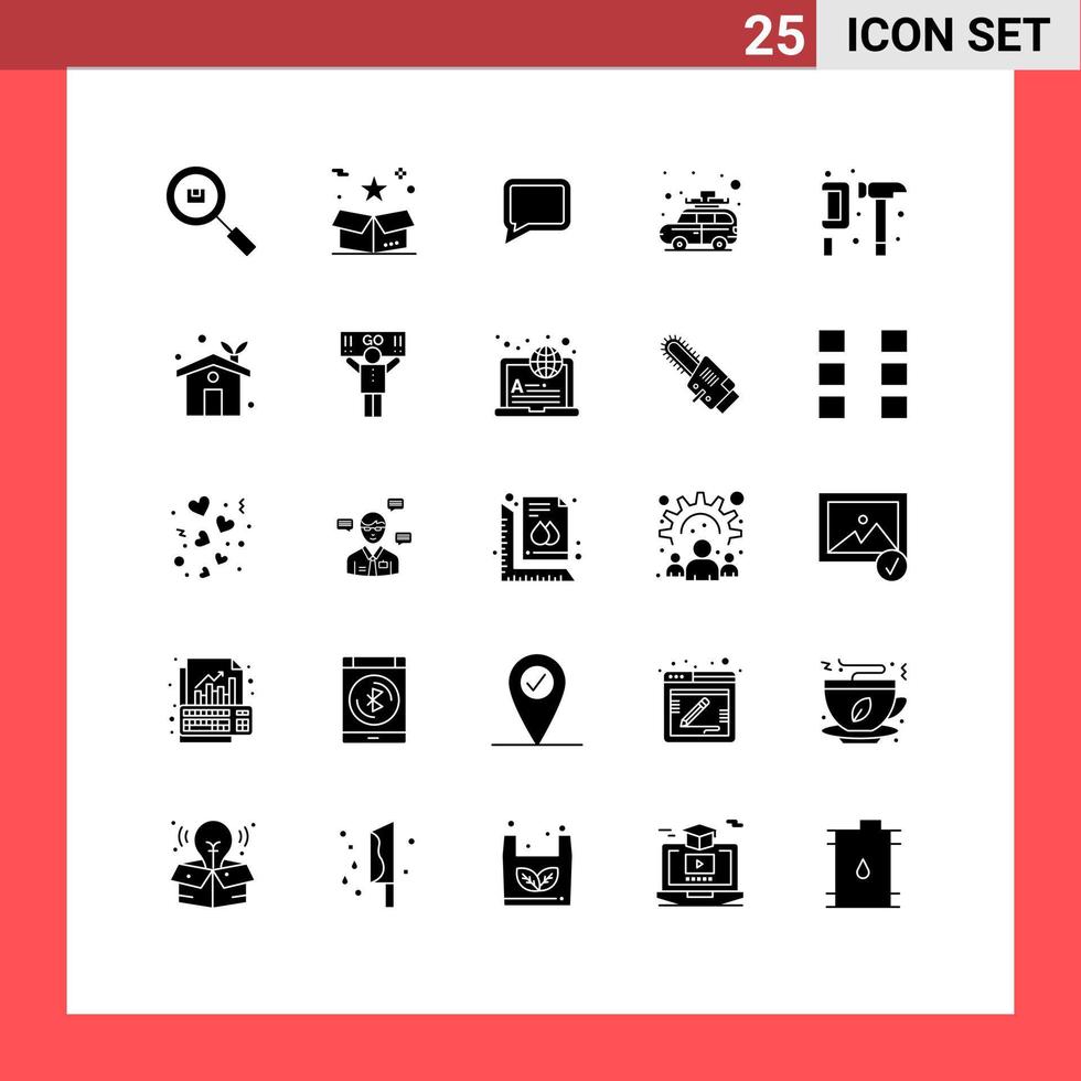 voorraad vector icoon pak van 25 lijn tekens en symbolen voor camping reizen pakket auto bericht bewerkbare vector ontwerp elementen