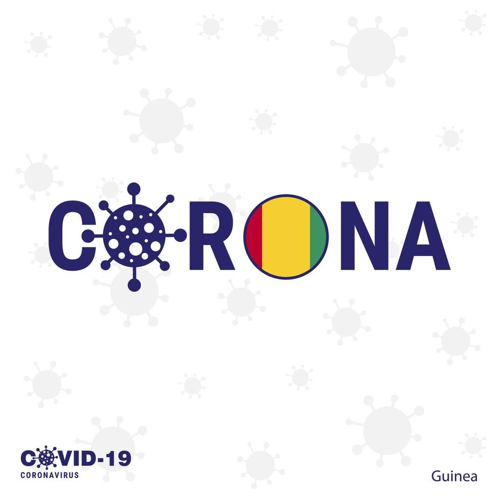 Guinea coronavirus typografie covid19 land banier blijven huis blijven gezond nemen zorg van uw eigen Gezondheid vector