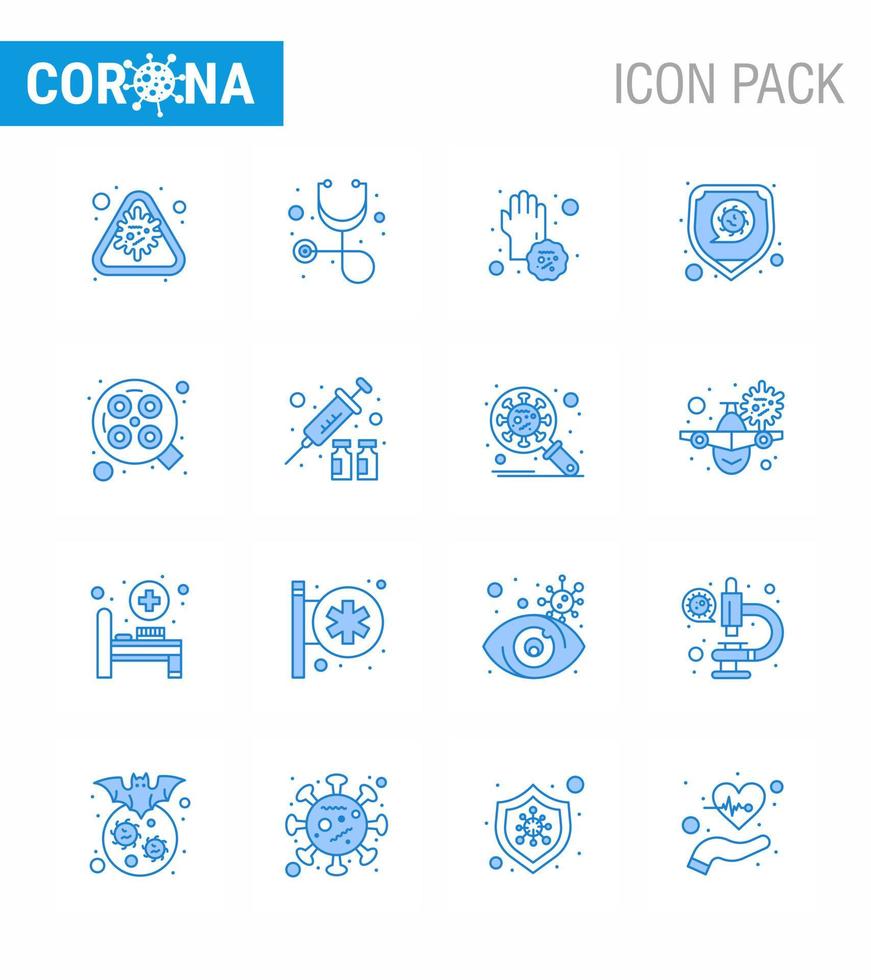 25 coronavirus noodgeval iconset blauw ontwerp zo net zo licht veiligheid virus bescherming handen virale coronavirus 2019november ziekte vector ontwerp elementen