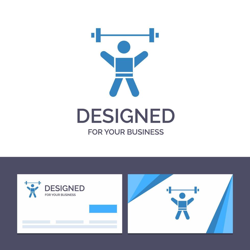 creatief bedrijf kaart en logo sjabloon atleet atletiek avatar geschiktheid Sportschool vector illustratie