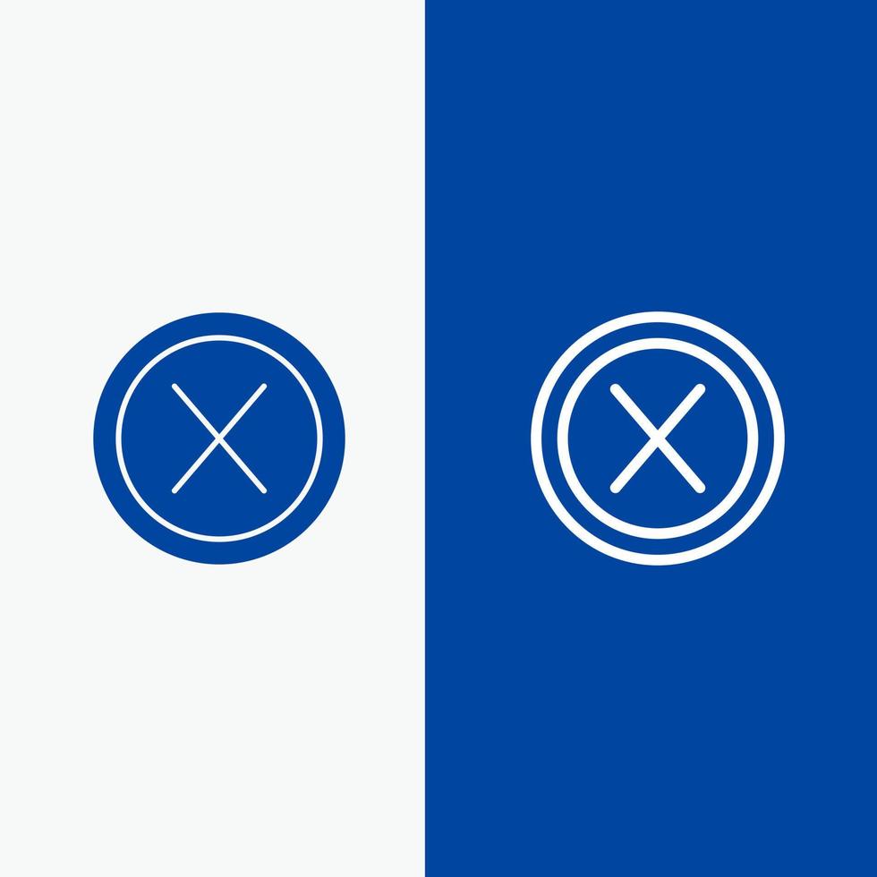 dichtbij kruis koppel Nee gebruiker lijn en glyph solide icoon blauw banier lijn en glyph solide icoon blauw banier vector