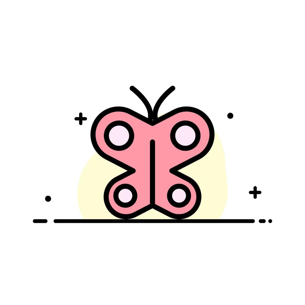 vlinder vlieg insect voorjaar bedrijf vlak lijn gevulde icoon vector banier sjabloon