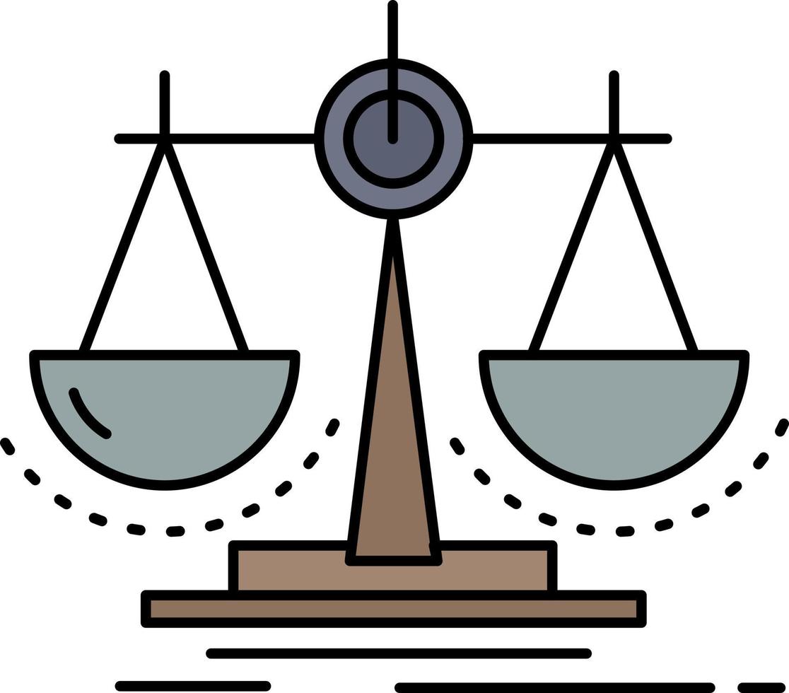 balans besluit gerechtigheid wet schaal vlak kleur icoon vector