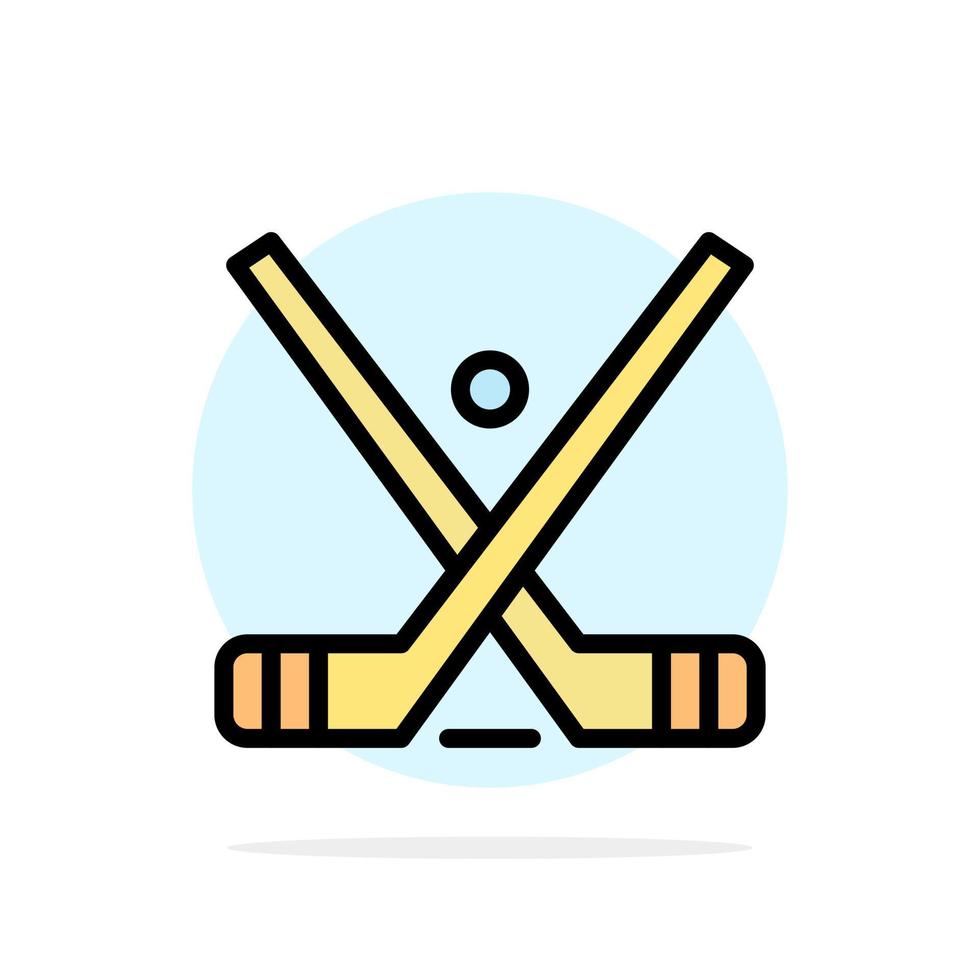 embleem hockey ijs stok stokjes abstract cirkel achtergrond vlak kleur icoon vector