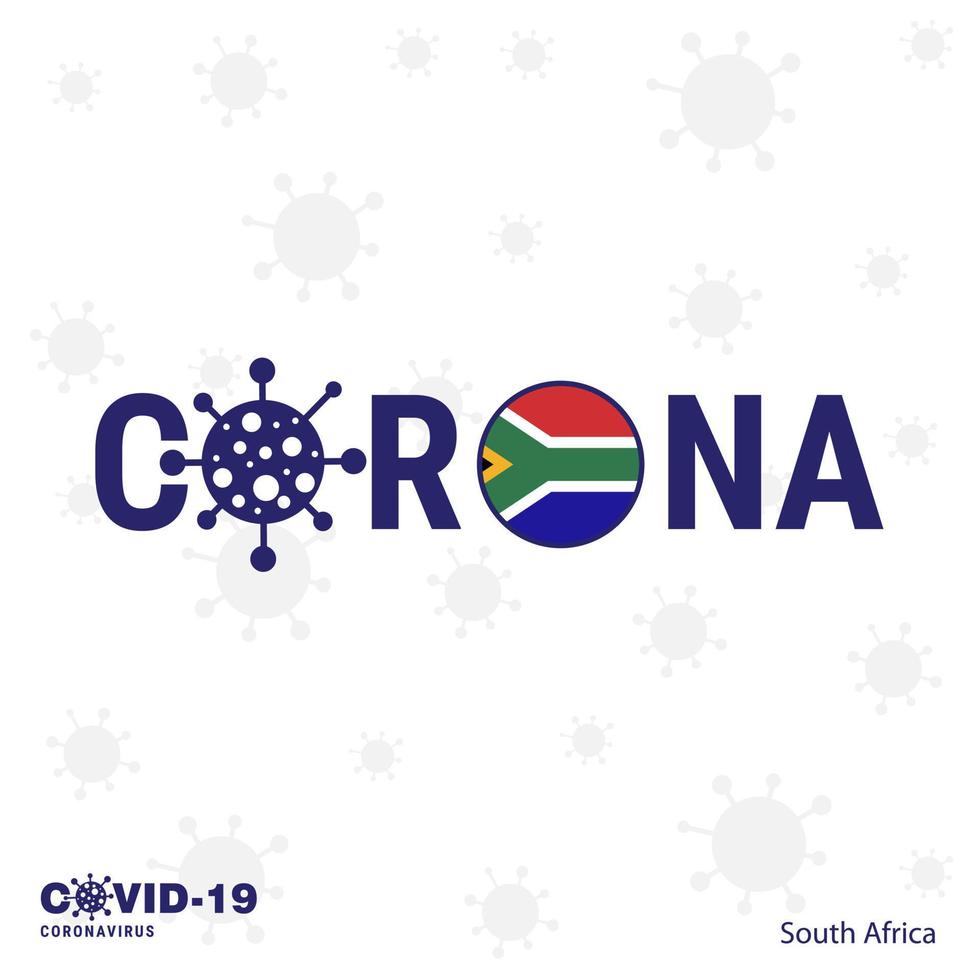 zuiden Afrika coronavirus typografie covid19 land banier blijven huis blijven gezond nemen zorg van uw eigen Gezondheid vector