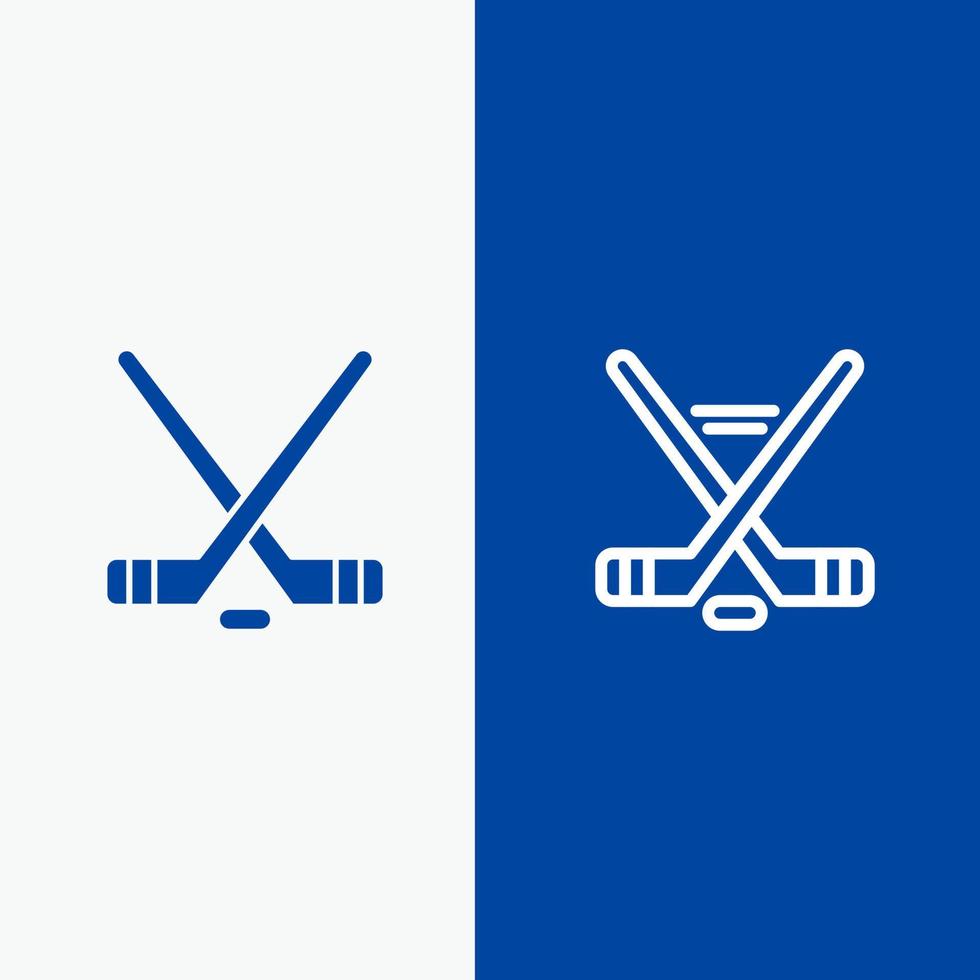 hokey ijs sport sport Amerikaans lijn en glyph solide icoon blauw banier lijn en glyph solide icoon blauw banier vector