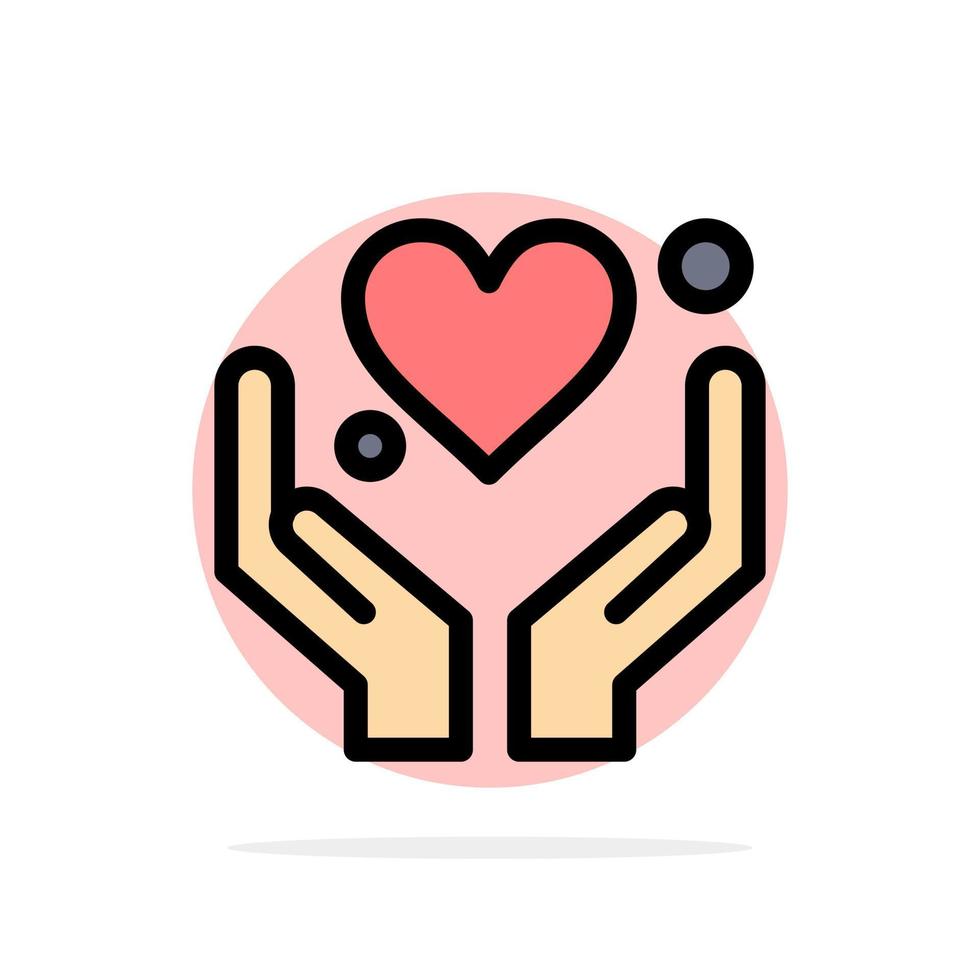 hand- hart liefde motivatie abstract cirkel achtergrond vlak kleur icoon vector