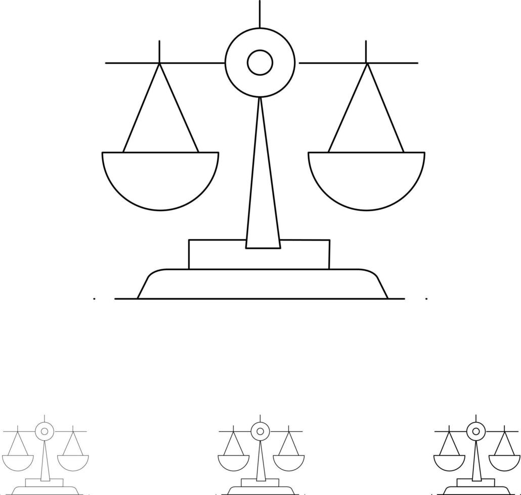 balans Ierland wet stoutmoedig en dun zwart lijn icoon reeks vector