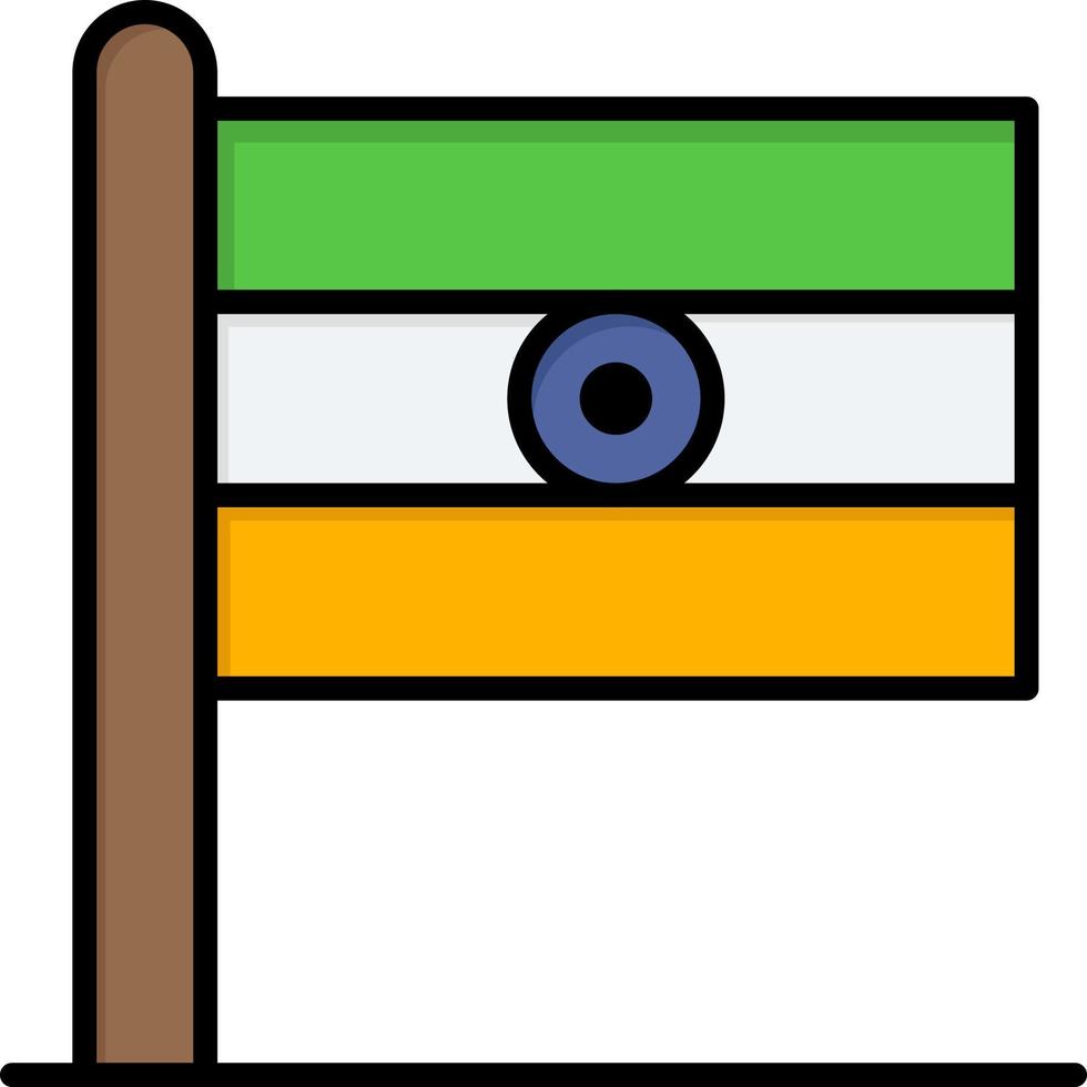 Indisch vlag teken dag vlak kleur icoon vector icoon banier sjabloon