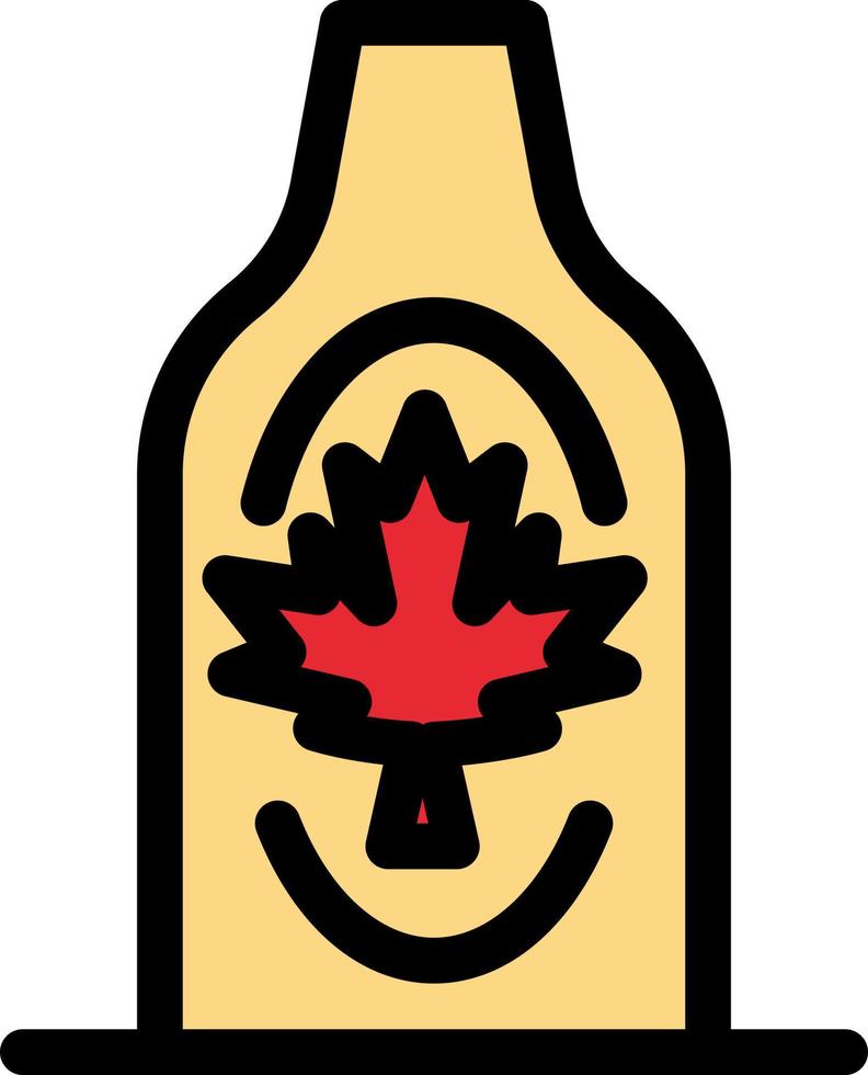 fles herfst Canada blad esdoorn- vlak kleur icoon vector icoon banier sjabloon