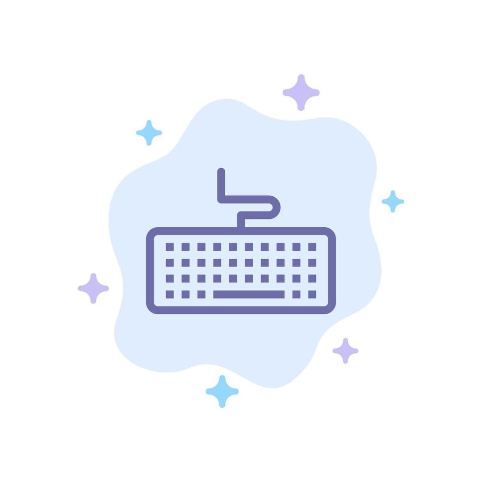 sleutel toetsenbord hardware onderwijs blauw icoon Aan abstract wolk achtergrond vector