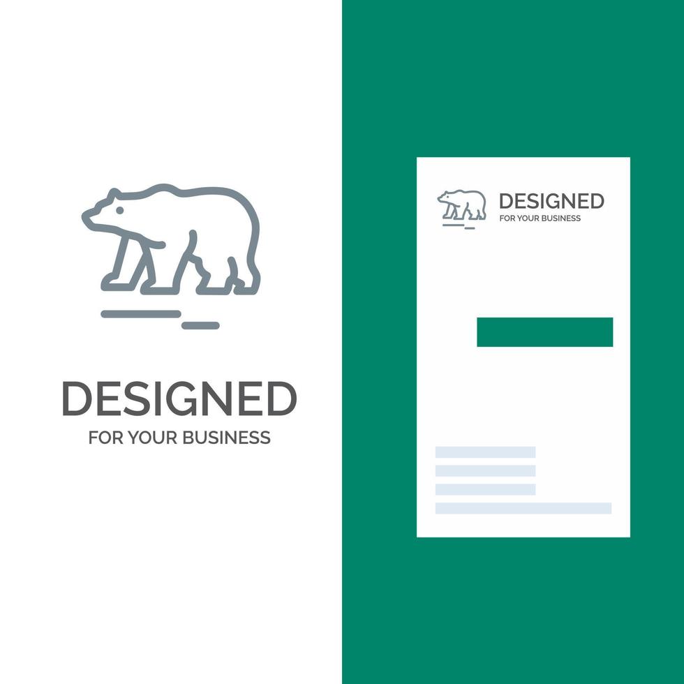dier beer polair Canada grijs logo ontwerp en bedrijf kaart sjabloon vector