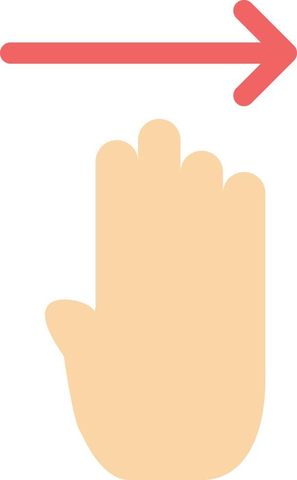 vinger vier gebaar Rechtsaf vlak kleur icoon vector icoon banier sjabloon